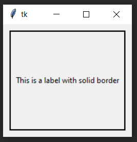tkinter - solid label border